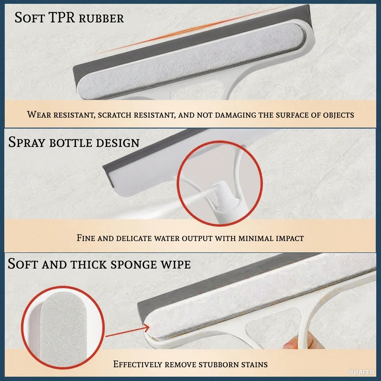 SprayNShine - 3 in 1 Window Cleaner Tool with Sprayer